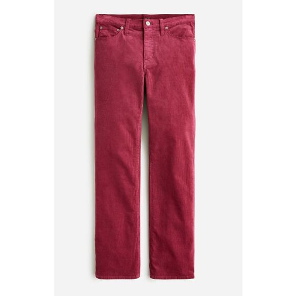 J. Crew high-rise slim demi-boot pant in corduroy berry pink 32 - Picture 1 of 4